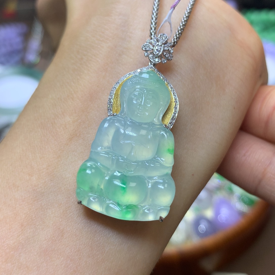 【闪购商品】翡翠颈饰18K金镶嵌翡翠