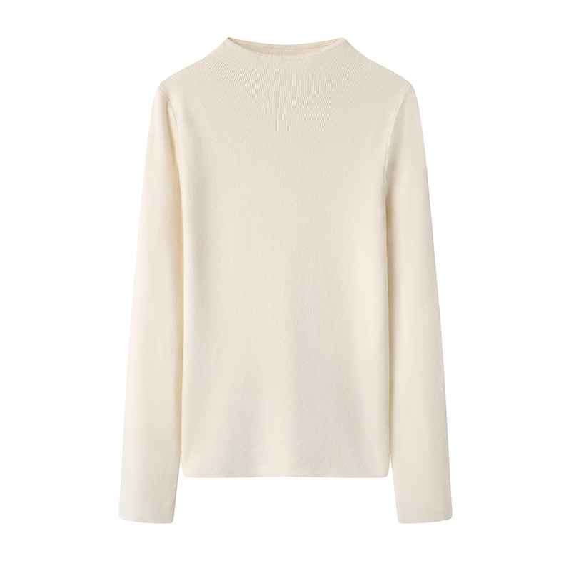 2025新时尚百搭半高领毛衣纯色修身超细秋冬韩版内搭打底衫女