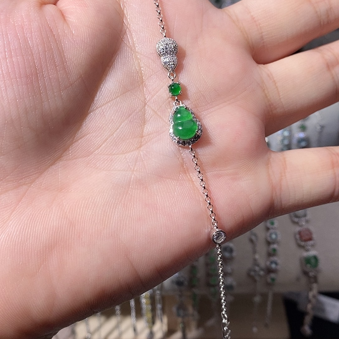 翡翠银S925镶嵌手链
