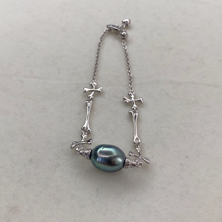 银S925镶嵌手链海水珍珠