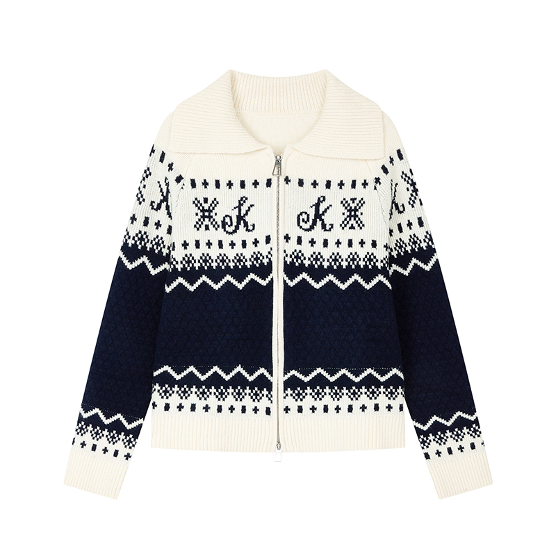 【达人专属】费尔岛针织开衫W9565