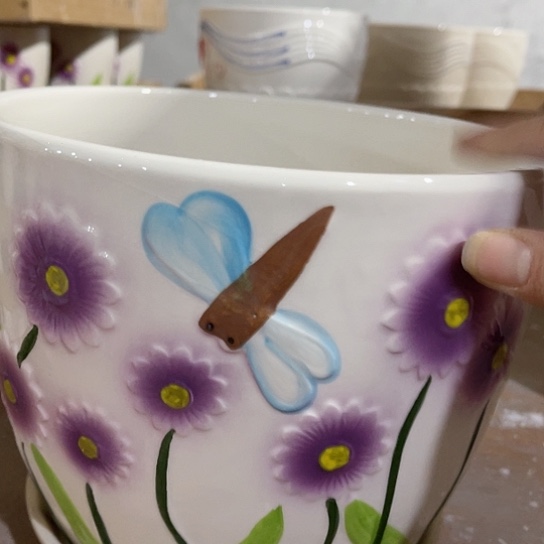 多肉绿植陶瓷花盆9.9包邮，有孔