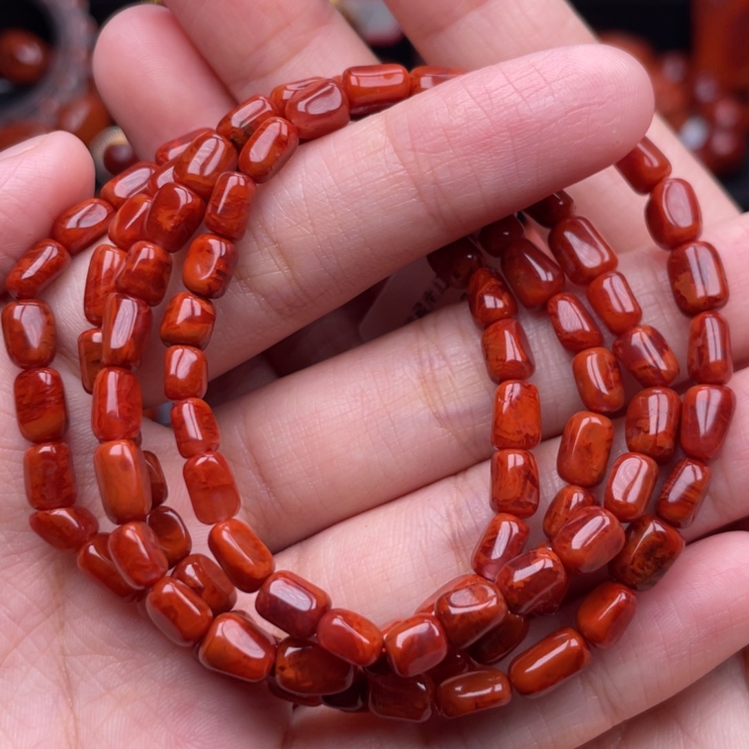 南红玛瑙未镶嵌珠宝奇石多圈5.5mm