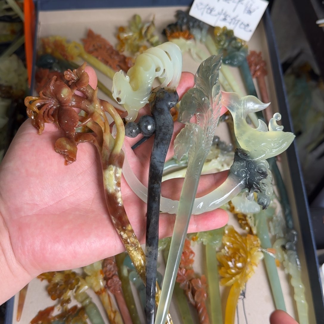 岫玉发饰未镶嵌明君玉簪行于清风