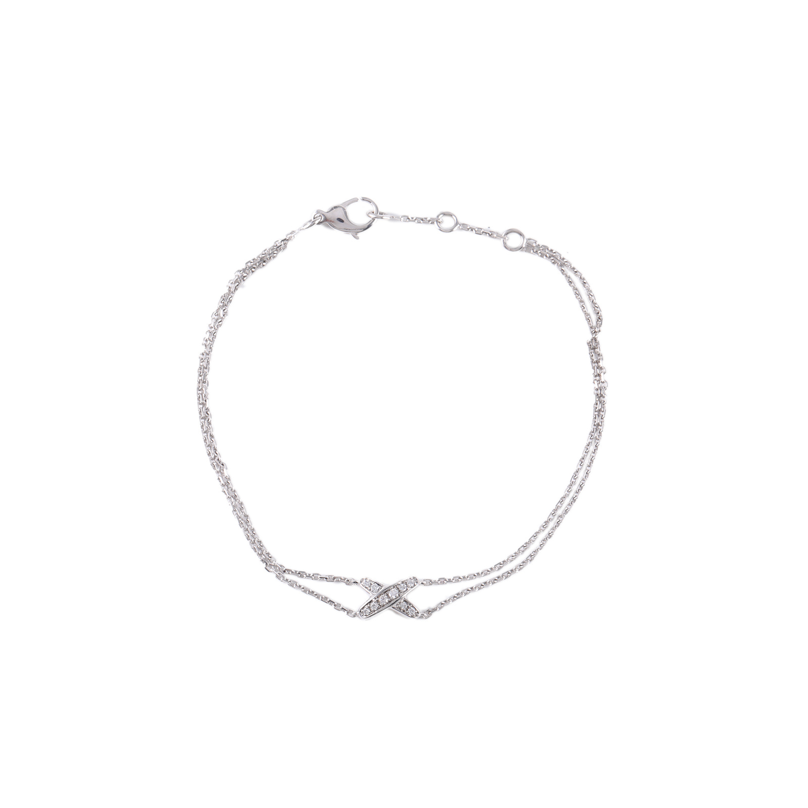 99新 Chaumet/尚美 【小花念念】白金 尚美 欢缘 交叉手链 小号