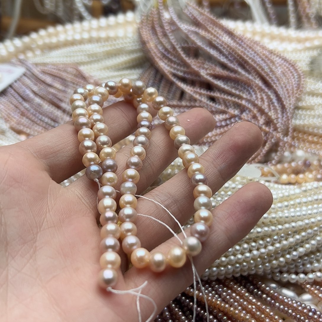 百***爱淡水珍珠半成品未镶嵌卡6-7糖果