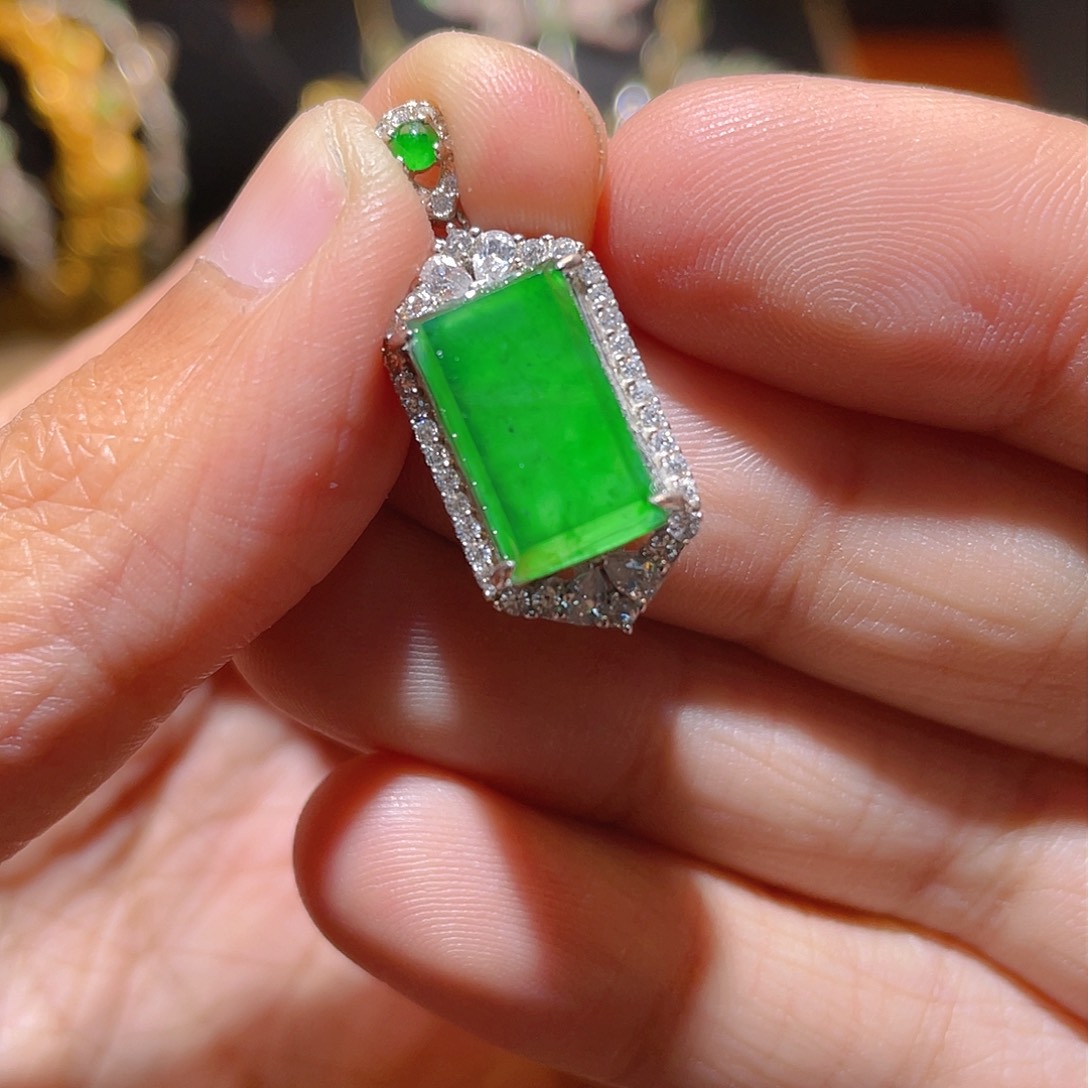 翡翠吊坠(不含链)银S925镶嵌