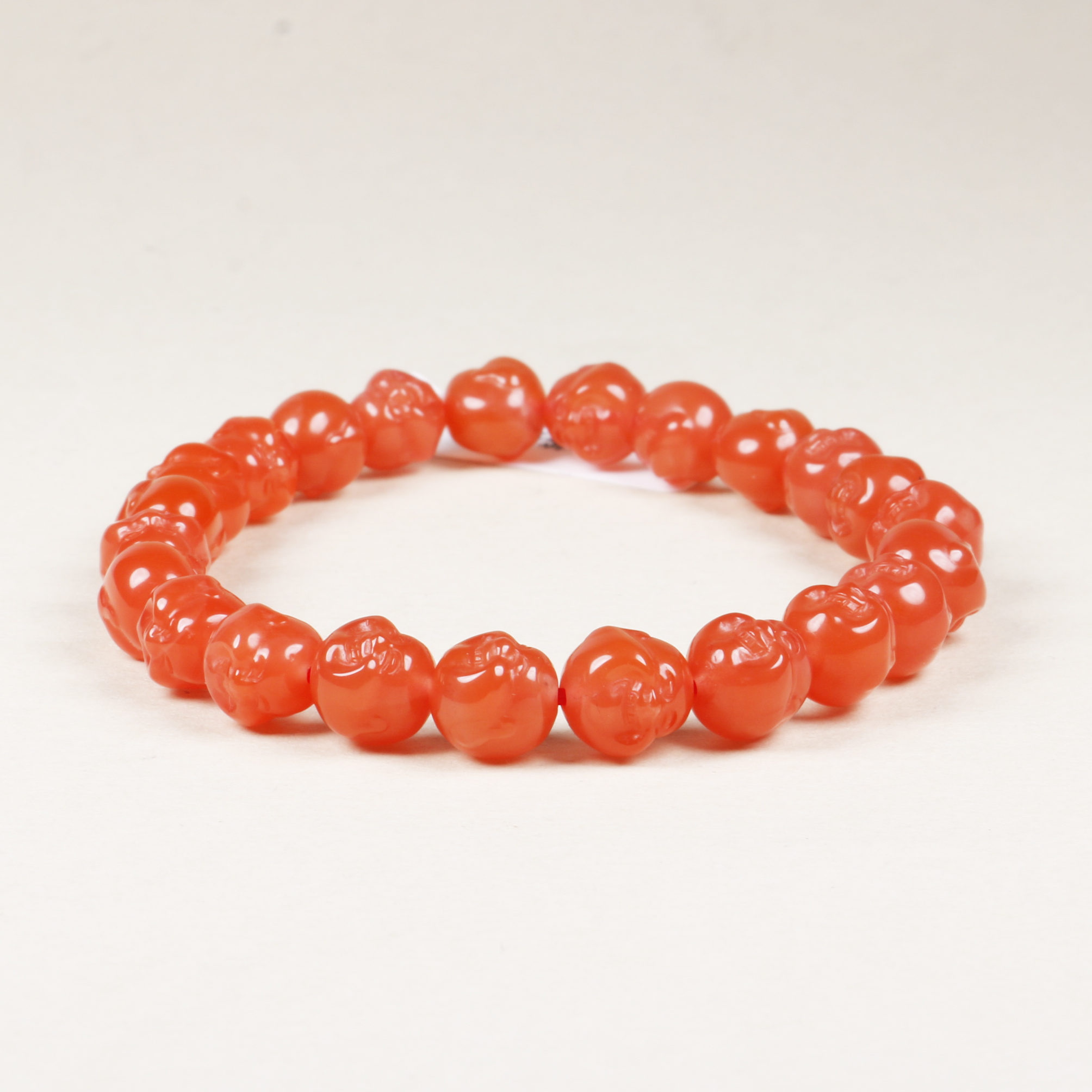 【小娟珠宝】 F245 南红弥勒佛珠手串 HR1636