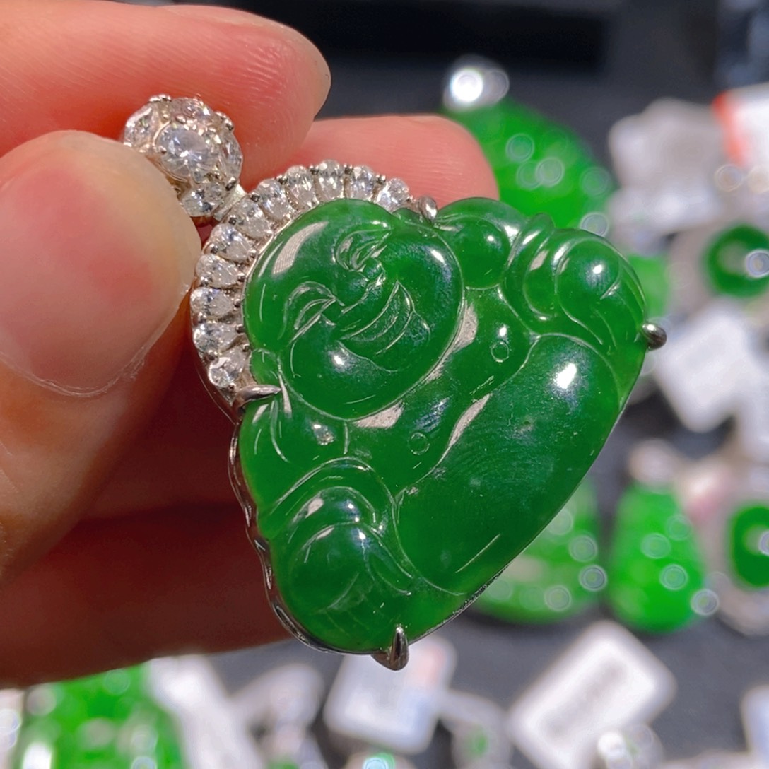 翡翠银S925镶嵌吊坠(不含链)