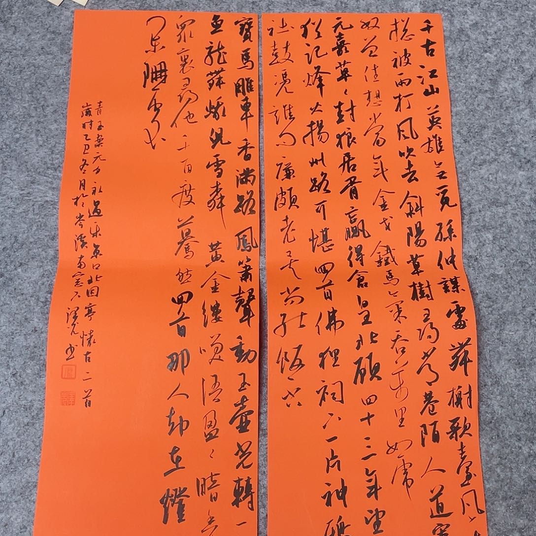 书法国展书家廖老师69×23×2