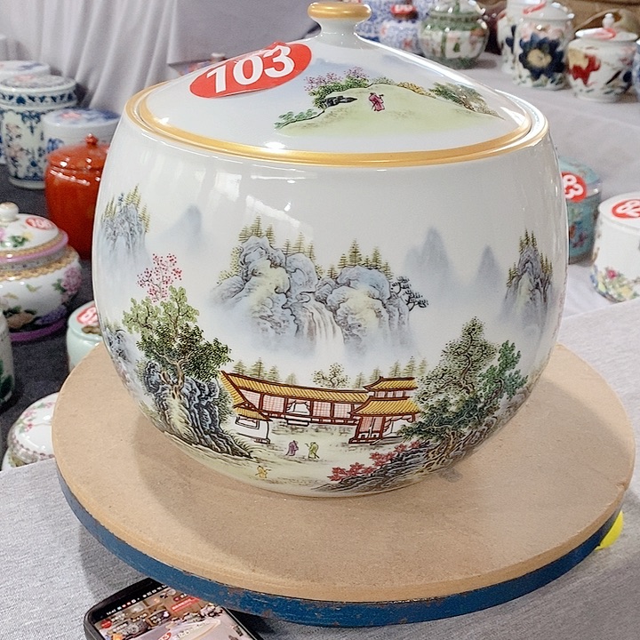 快***乐瓷片18斤陶瓷聚宝盆