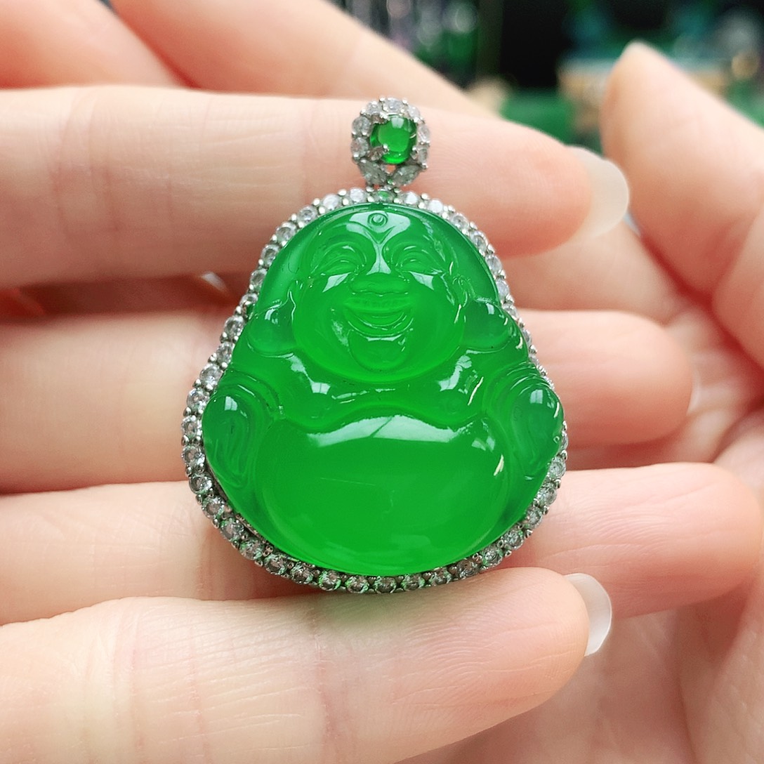 玛瑙/玉髓银S925镶嵌吊坠