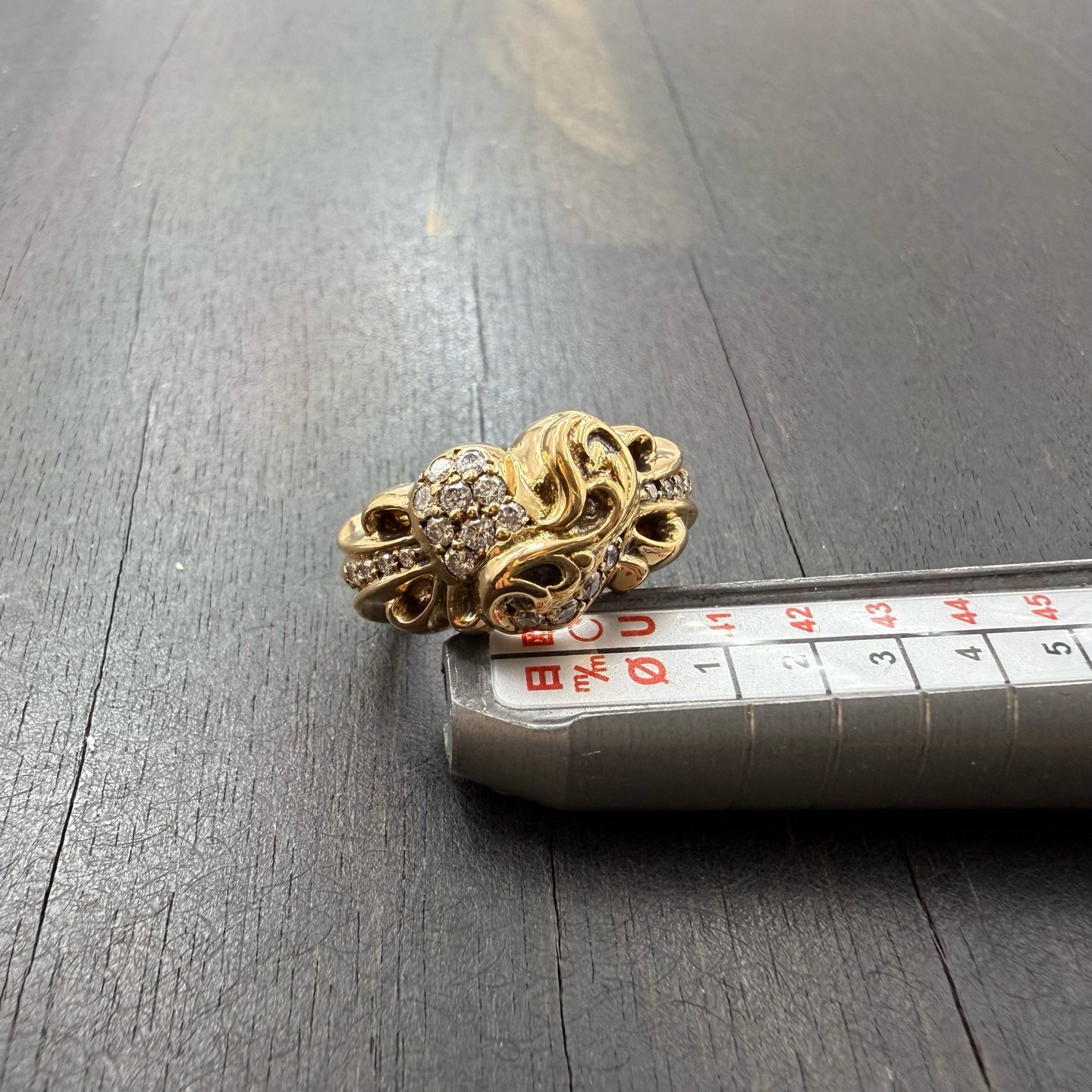US4码 Chrome Hearts 克罗心 22k 满钻藤蔓爱心戒指