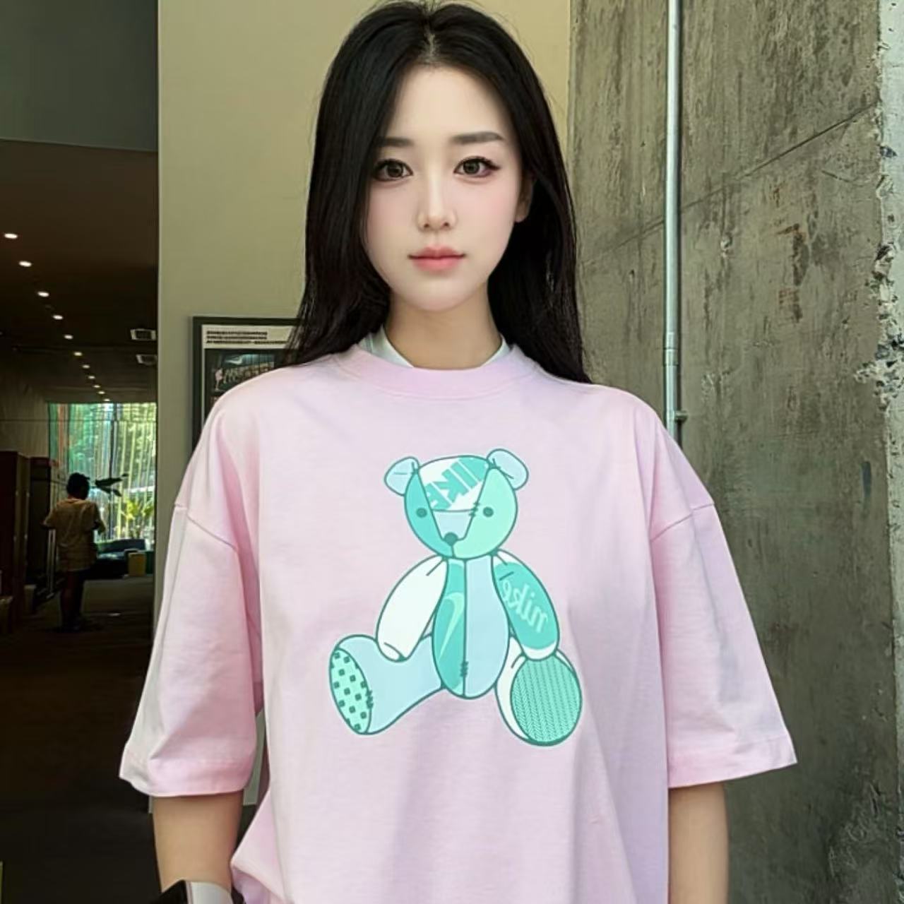 NIKE/耐克【流光风】女子宽松时尚潮流小熊LOGO运动T恤IM3380663