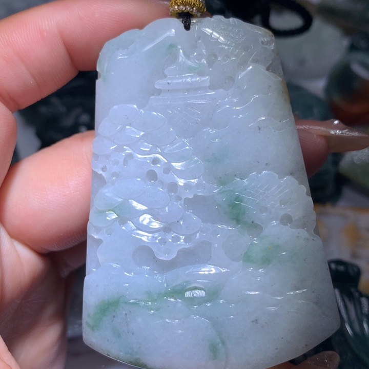 翡翠未镶嵌颈饰保真天然A货翡翠