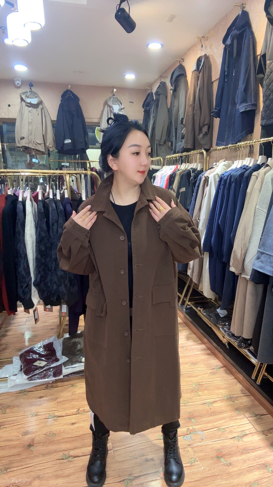 卓衣尚同款时尚百搭中长款外套