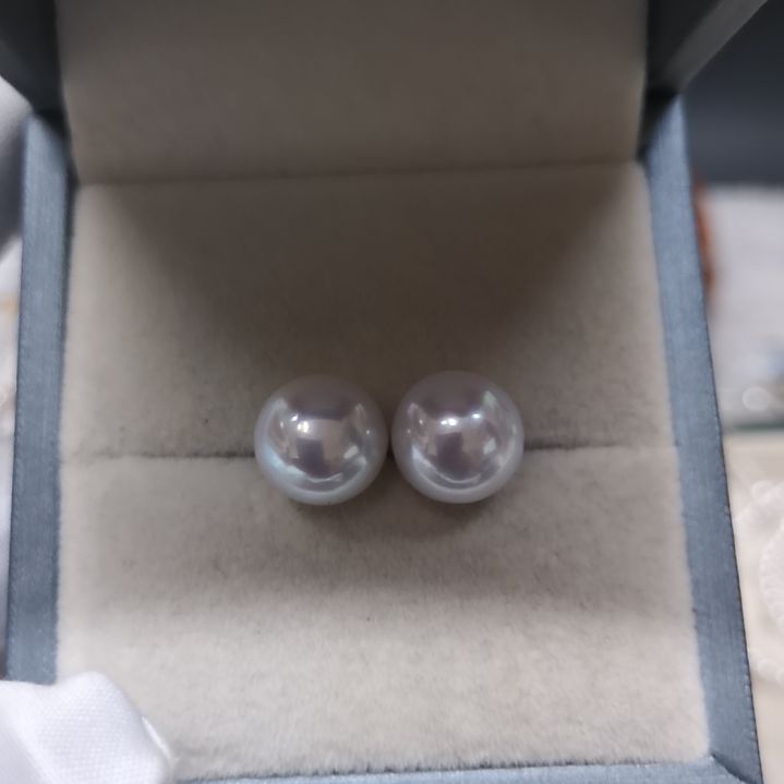 银S925镶嵌淡水珍珠耳饰