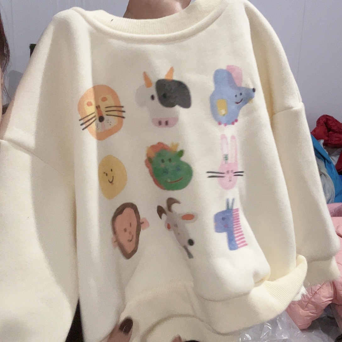 加绒卫衣女宝90码