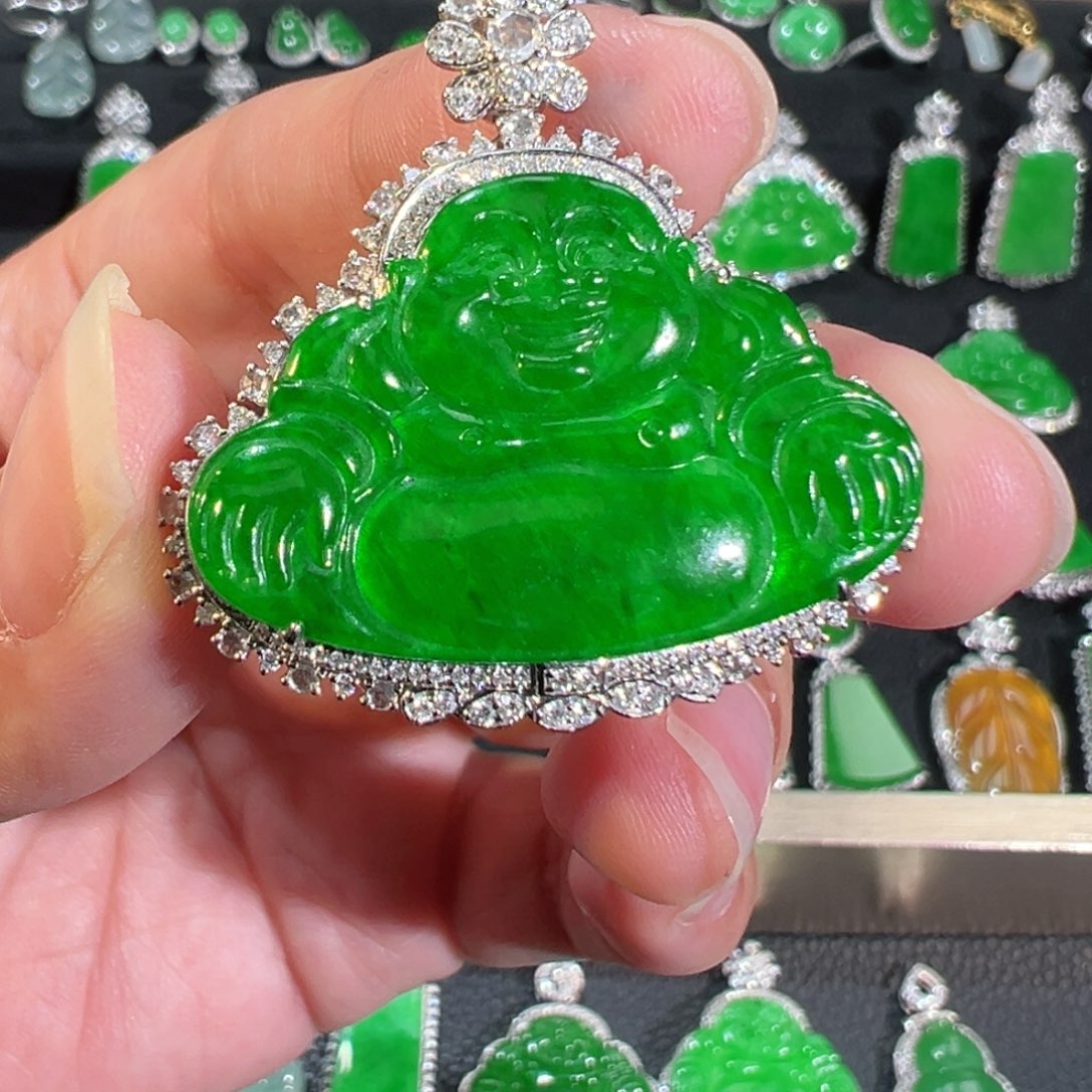 【闪购商品】翡翠吊坠(不含链)18K金镶嵌