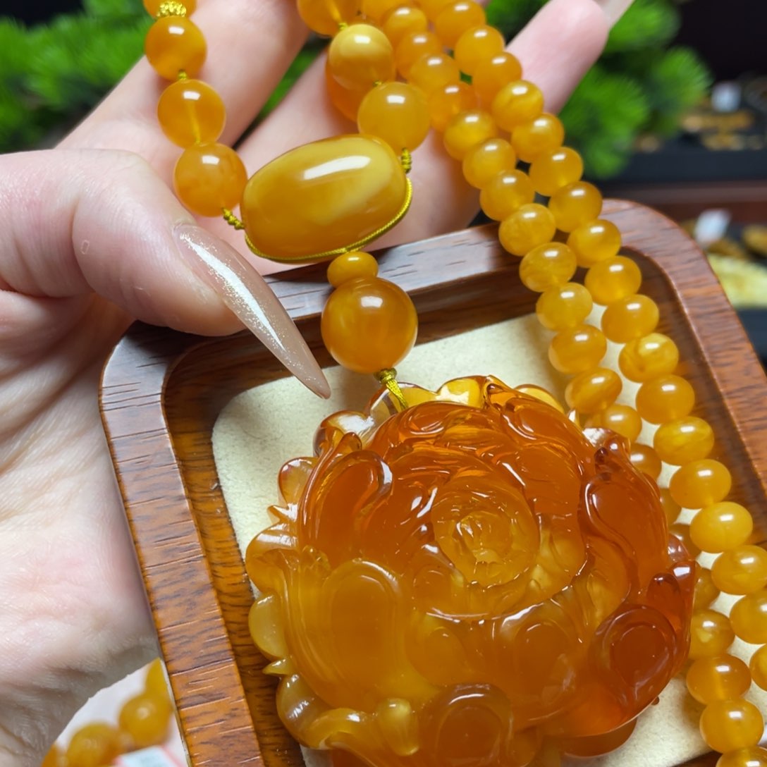 蜜蜡颈饰未镶嵌项链