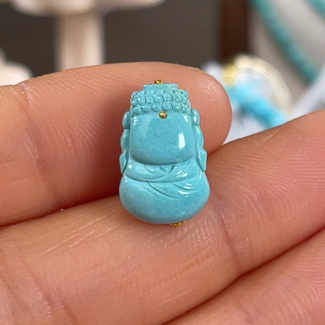绿松石未镶嵌套链高瓷不听佛