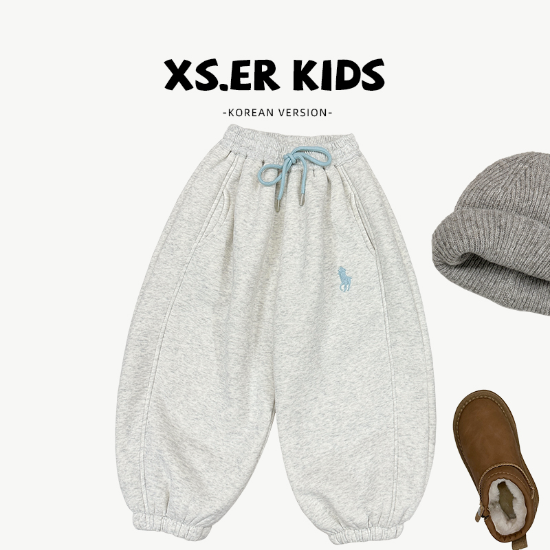 【小首尔】男童韩版卫裤冬季保暖加绒加厚宽松裤子HBB6323