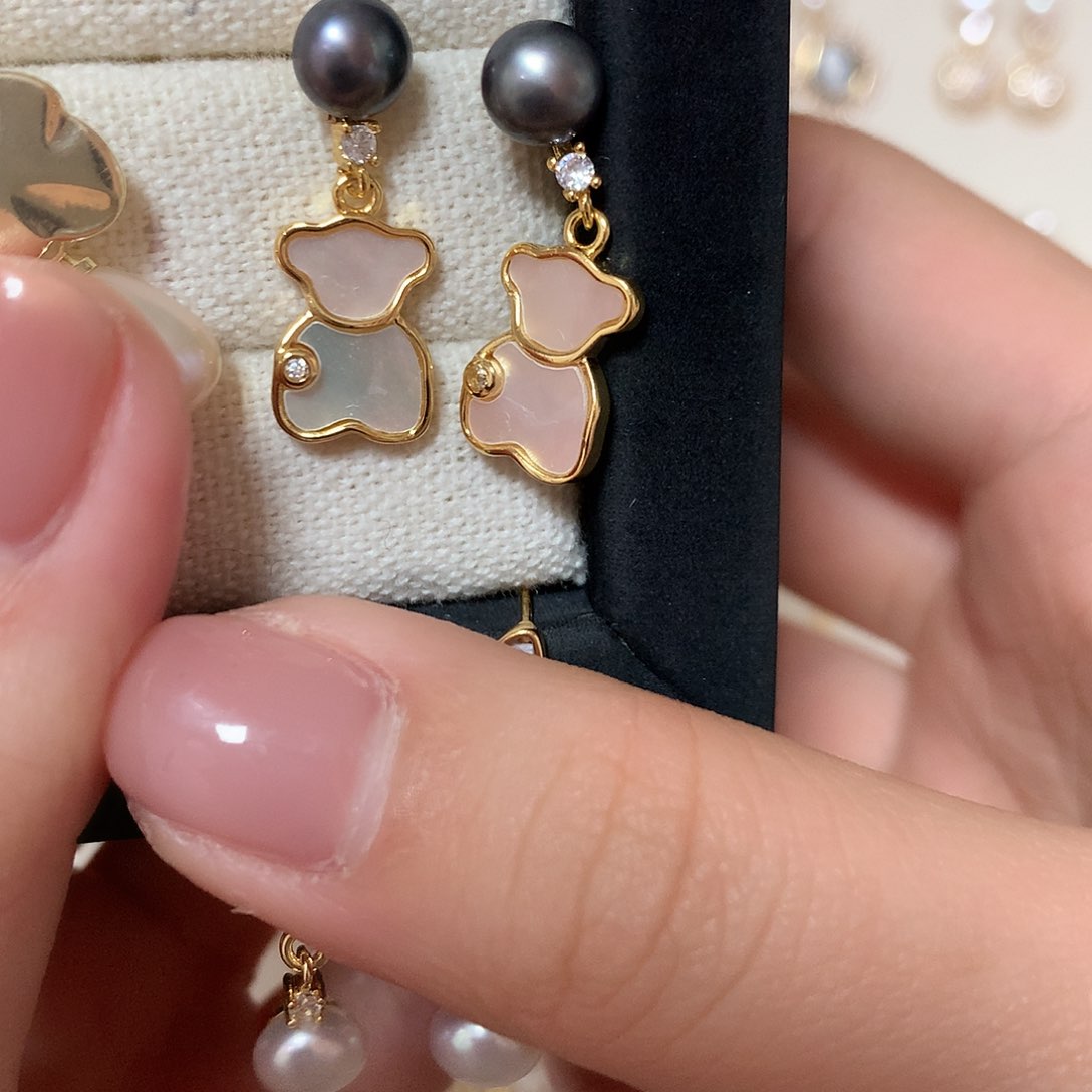 淡水珍珠耳饰合金凨*晚