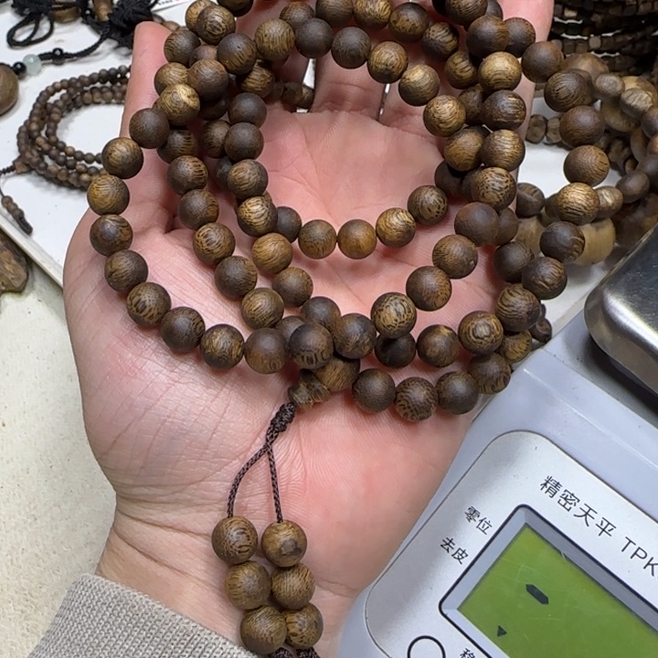 沉香手串旋**躍奇楠沉香圆珠长串0.8-24g乌身