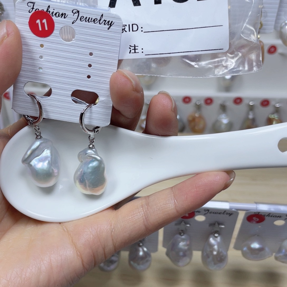 淡水珍珠巴洛克银S925镶嵌