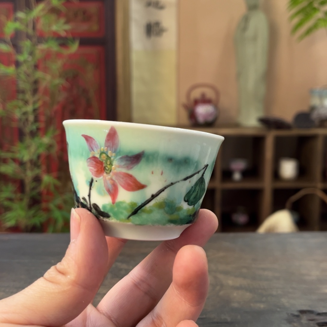 杯柴烧手工手绘陶瓷