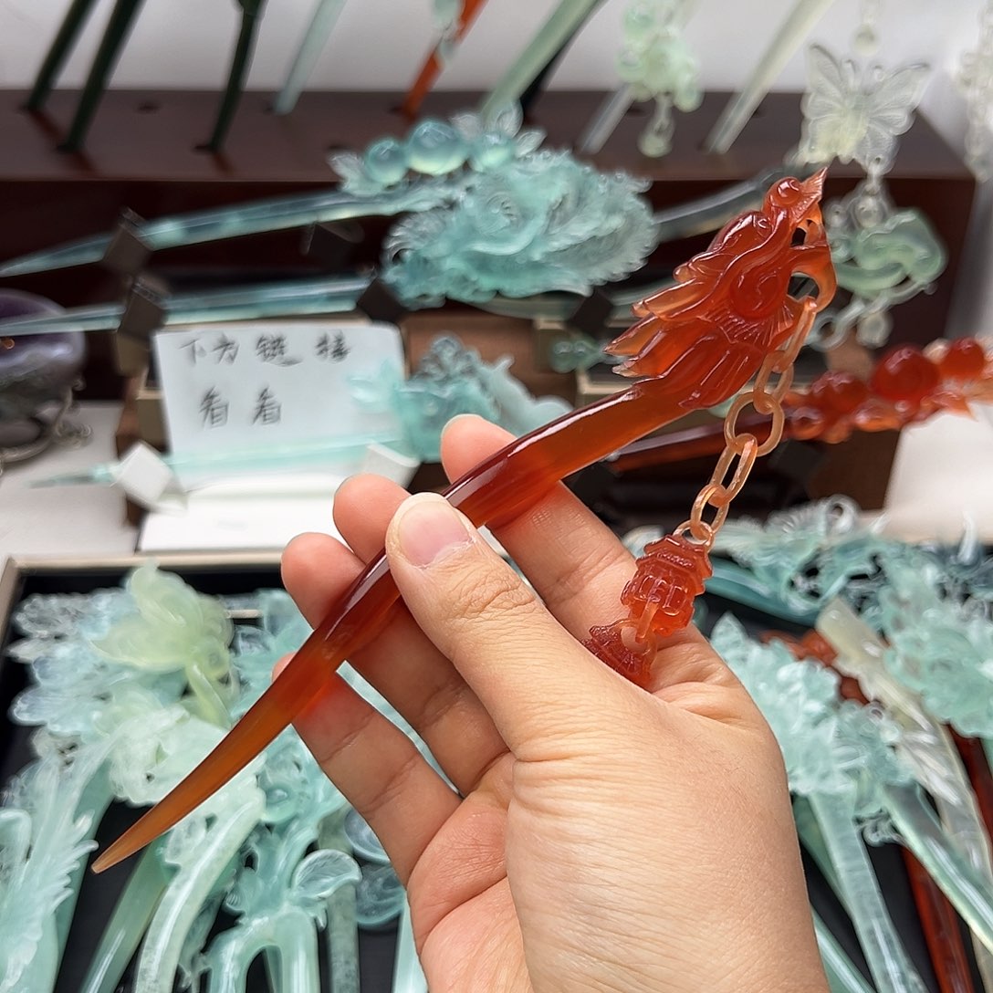 蛇纹石玉发饰未镶嵌迷*中