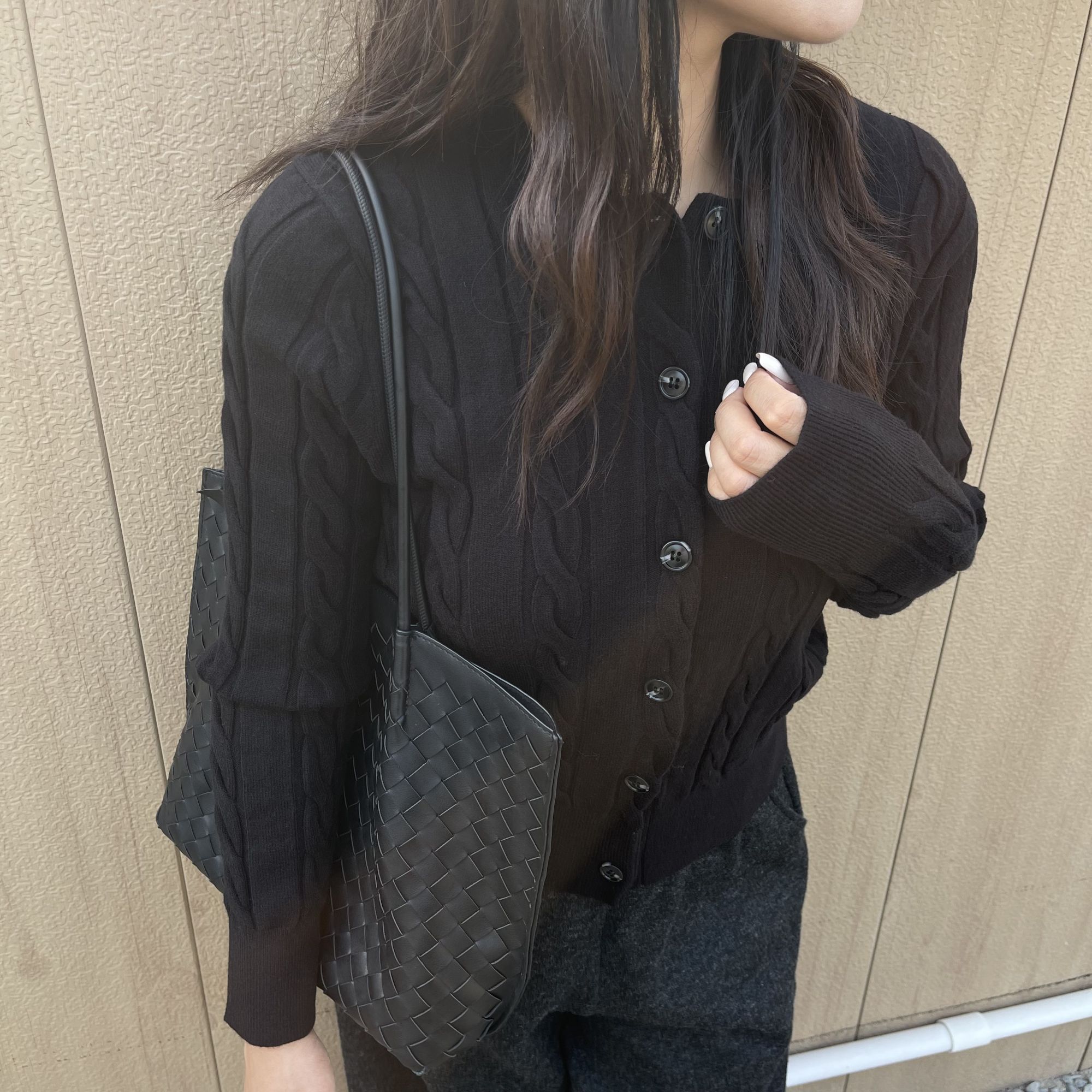 FAFACH 女款绞花秋冬保暖外套美式老钱开衫毛衣