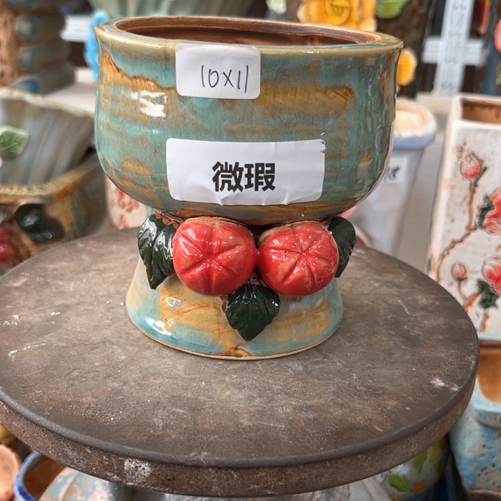 紫砂花盆粗陶材质多肉陶瓷花盆