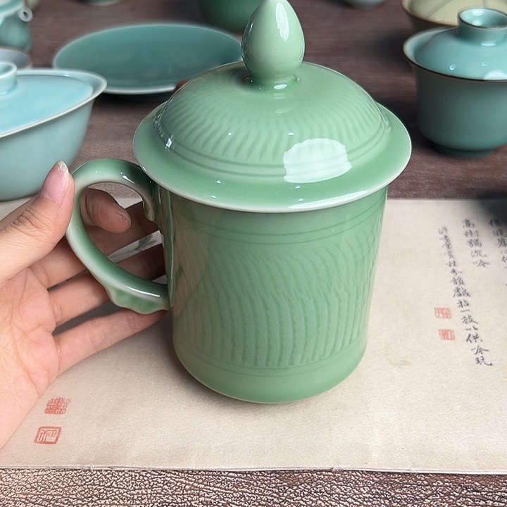 龙泉云间青瓷小米茶器