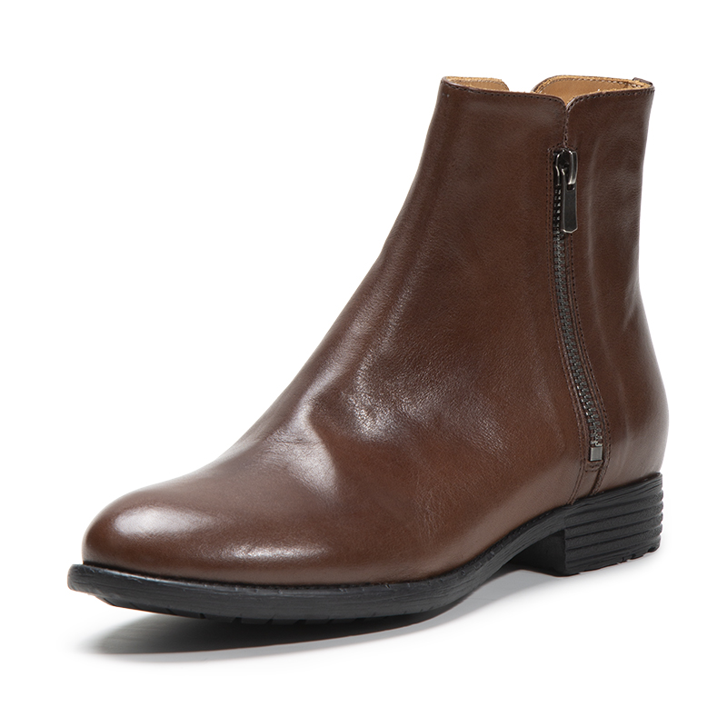 【年终特惠】短靴女春秋单靴2024新款粗低跟尖头侧拉链时装靴子