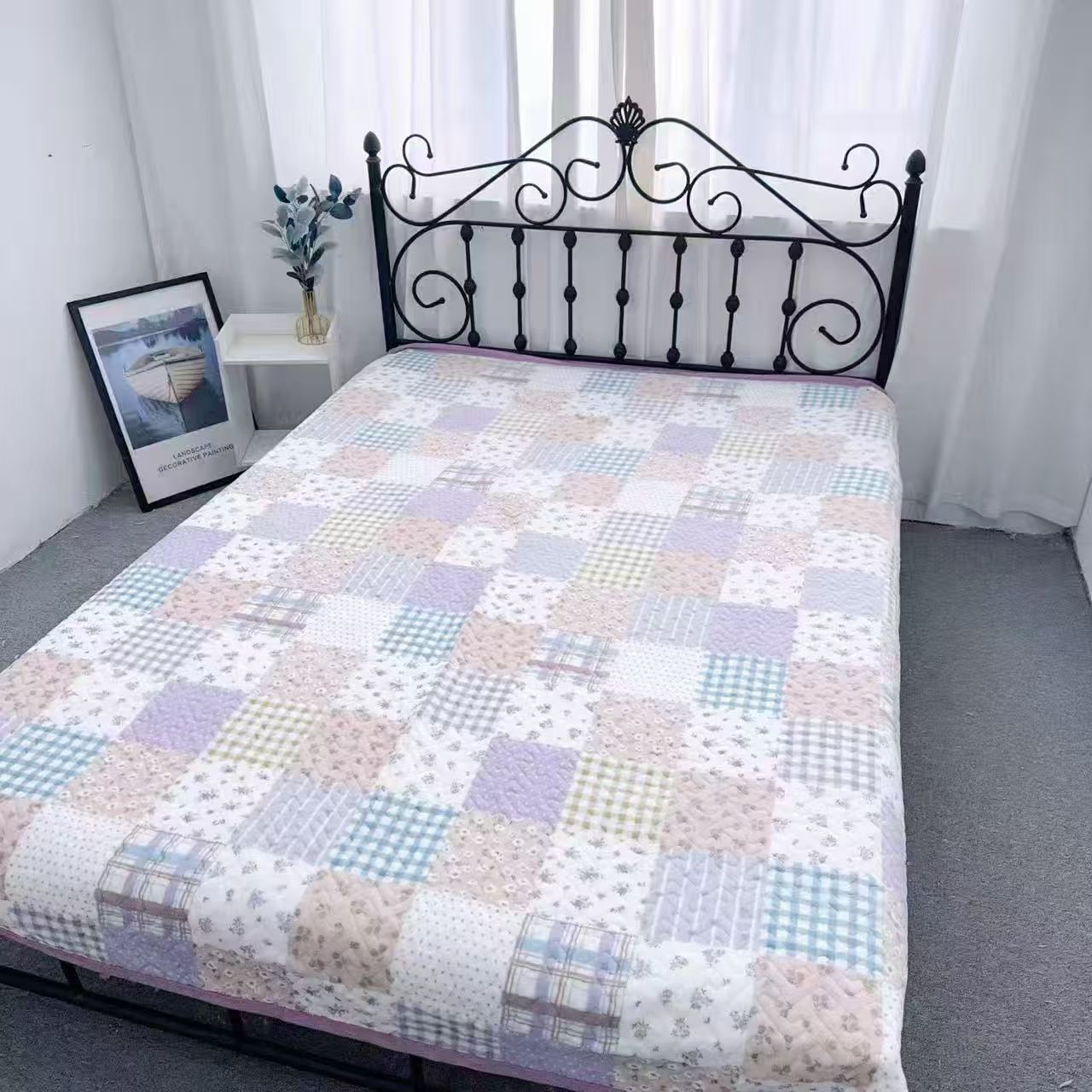 加厚高克重牛奶绒床盖保暖垫