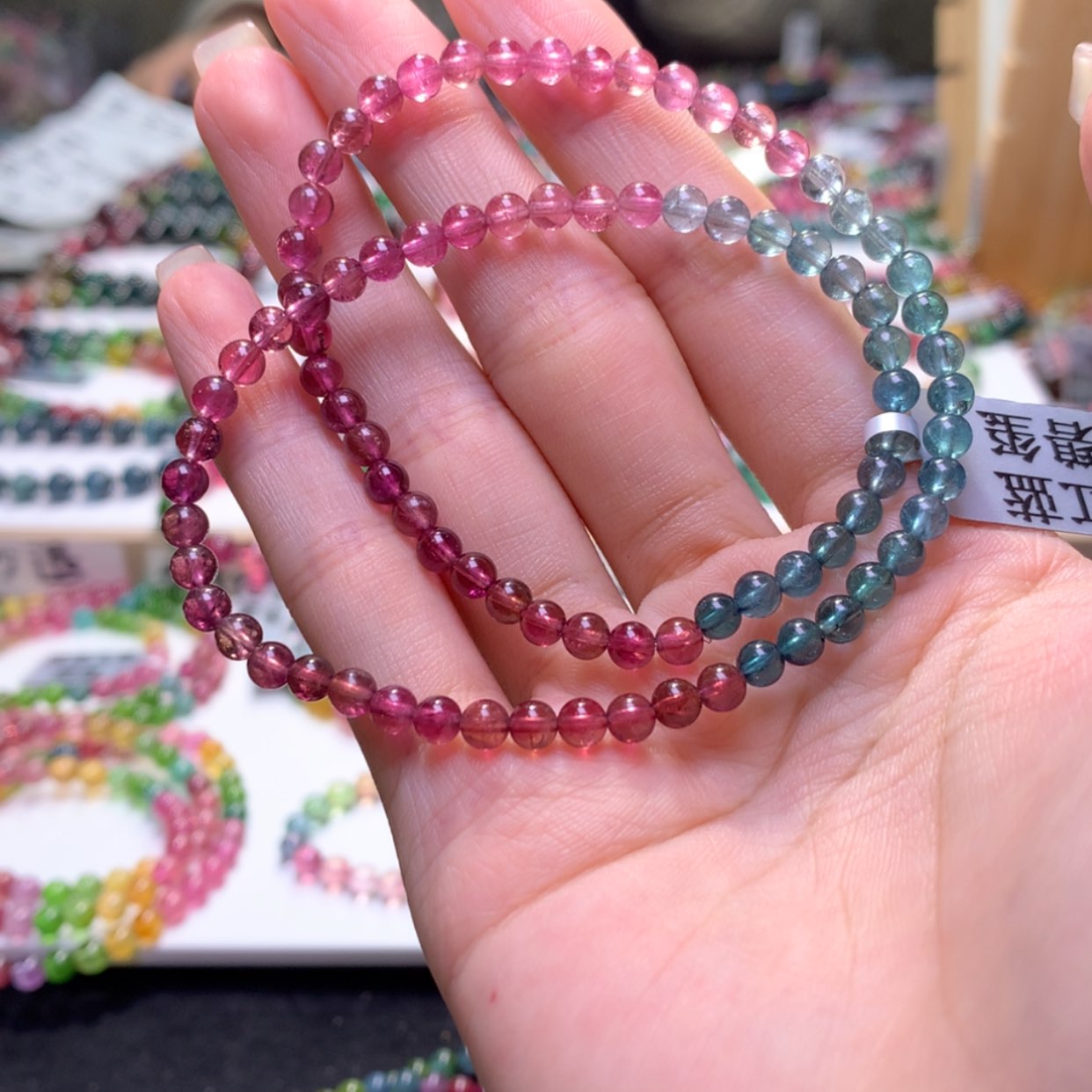 【闪购商品】银S925镶嵌手链碧玺