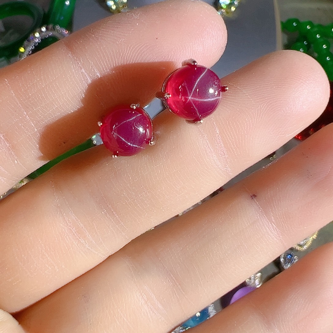 花岗石钨合金红色蓝色吊坠