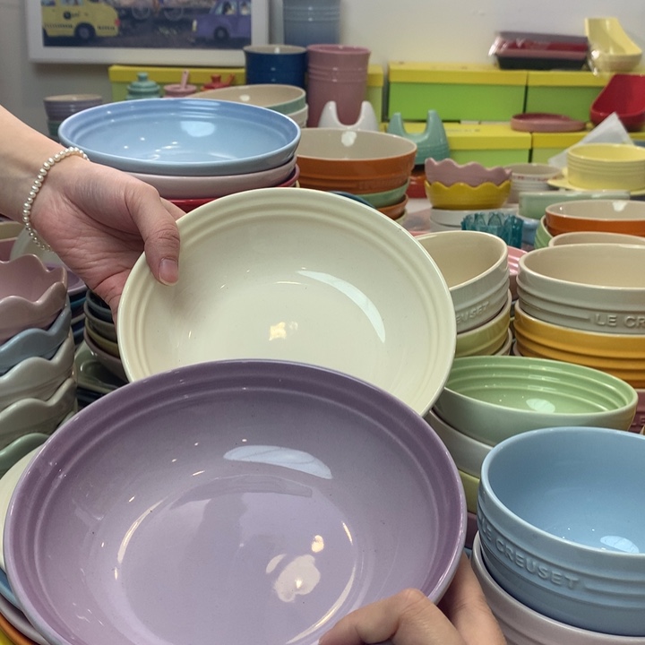 瓷片微瑕7英寸燕麦盘2只