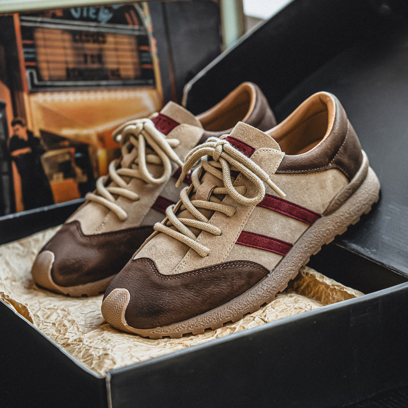 真皮复古阿甘鞋男鞋夏季休闲时尚系带防滑耐磨低帮头层牛皮男鞋