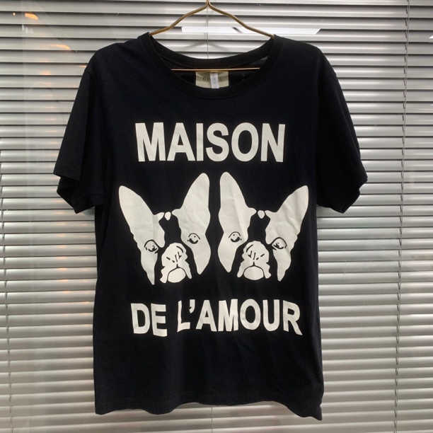 99新 GUCCI/古驰 黑色字母logo短袖/S码/E00721