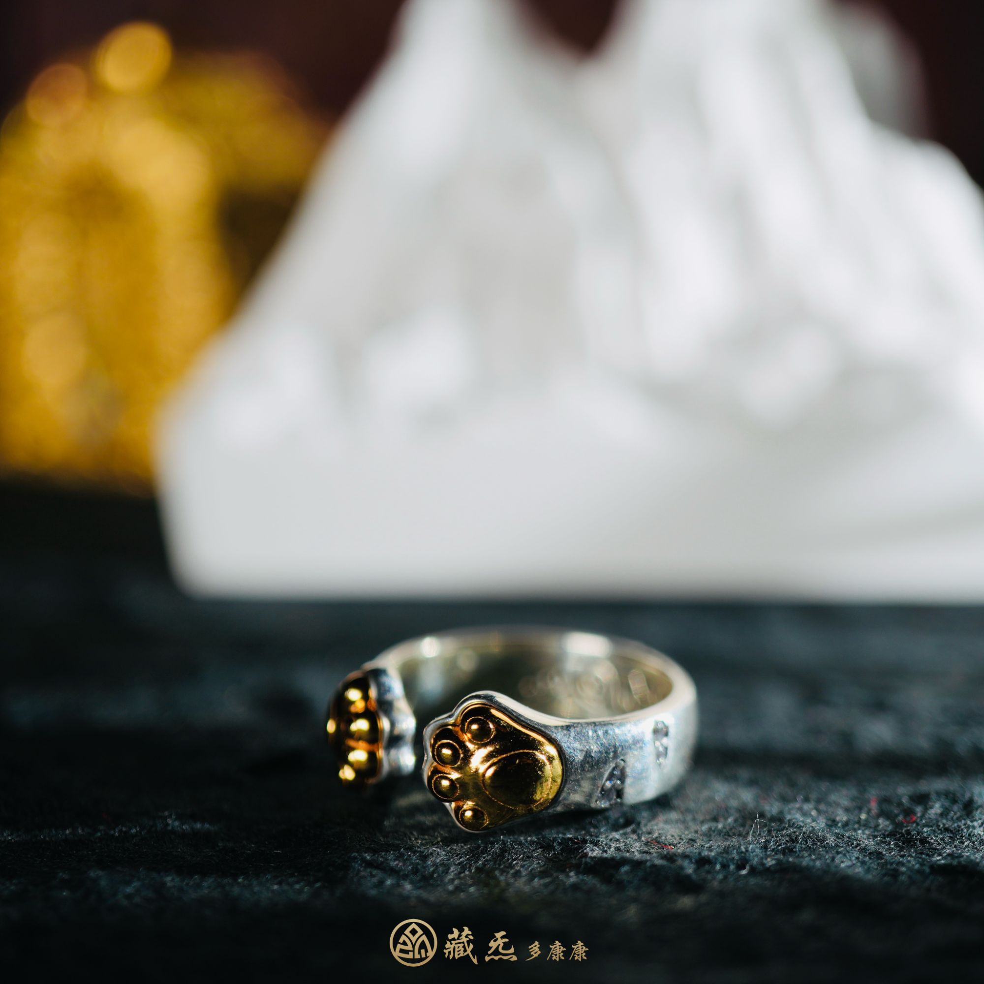 925银戒指 S925 猫爪抓C戒指