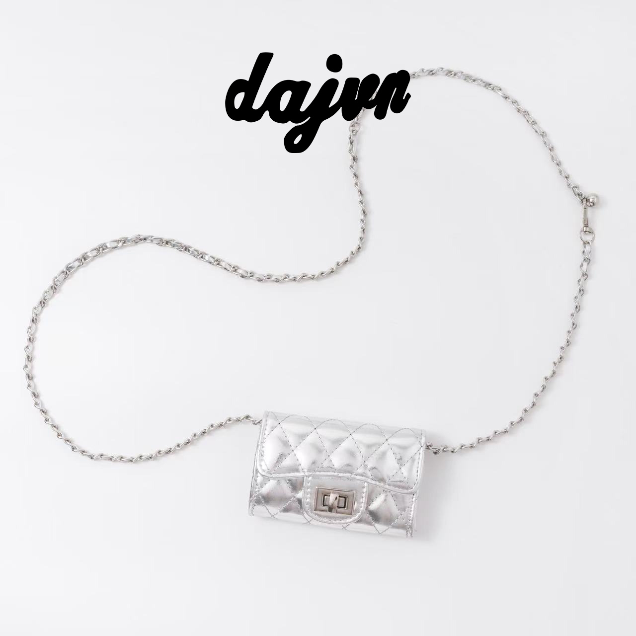 DAJUN大俊 银色小废包mini卡包零钱包迷你小包包新款腰包
