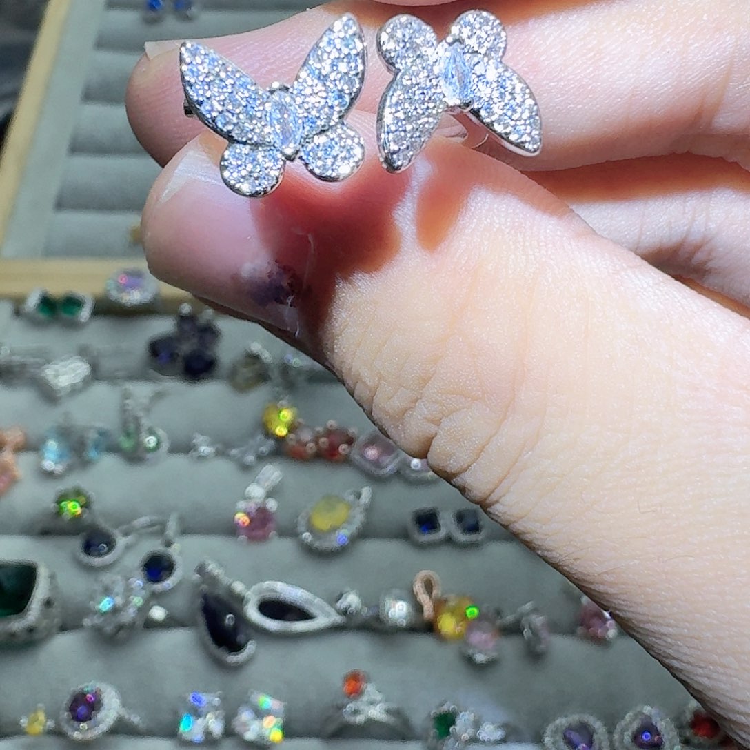 托帕石戒指银S925镶嵌