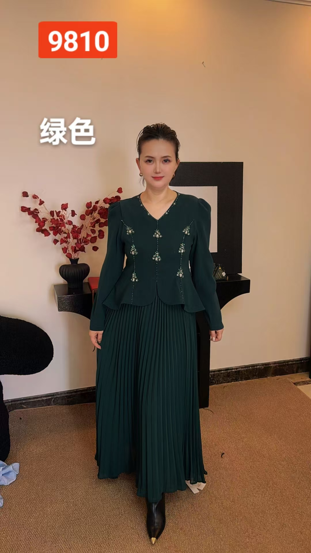 【新疆包邮】MM3-9810连衣裙针织优雅春季秋季长裙女士纯色连衣裙