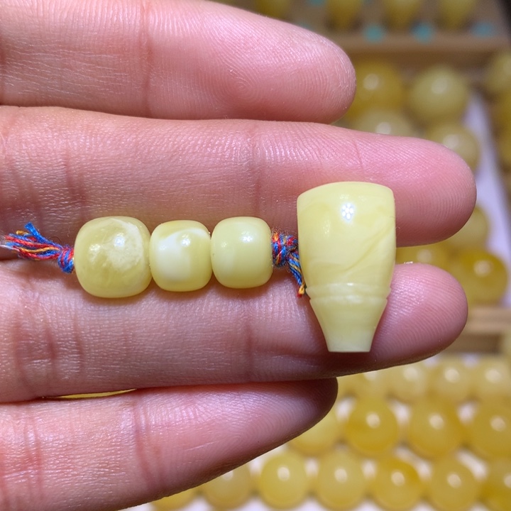 蜜蜡裸石未镶嵌天然俄料浓白花蜜蜡套装8-10.5