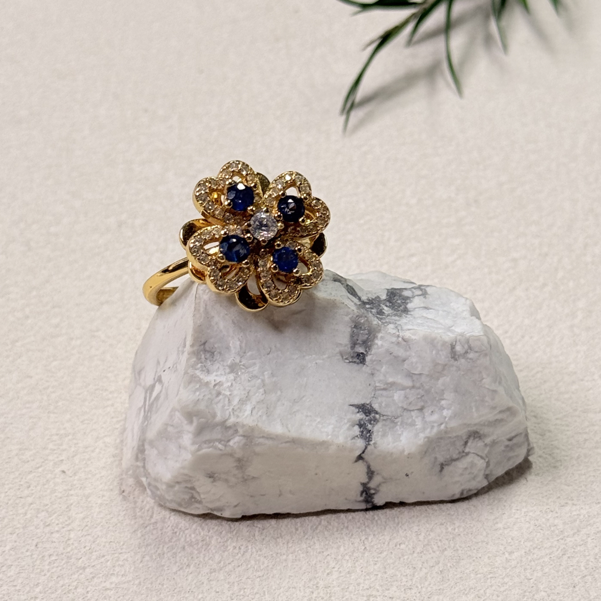 【六六中古】孤品精美s925蓝宝石开口戒指ty2848