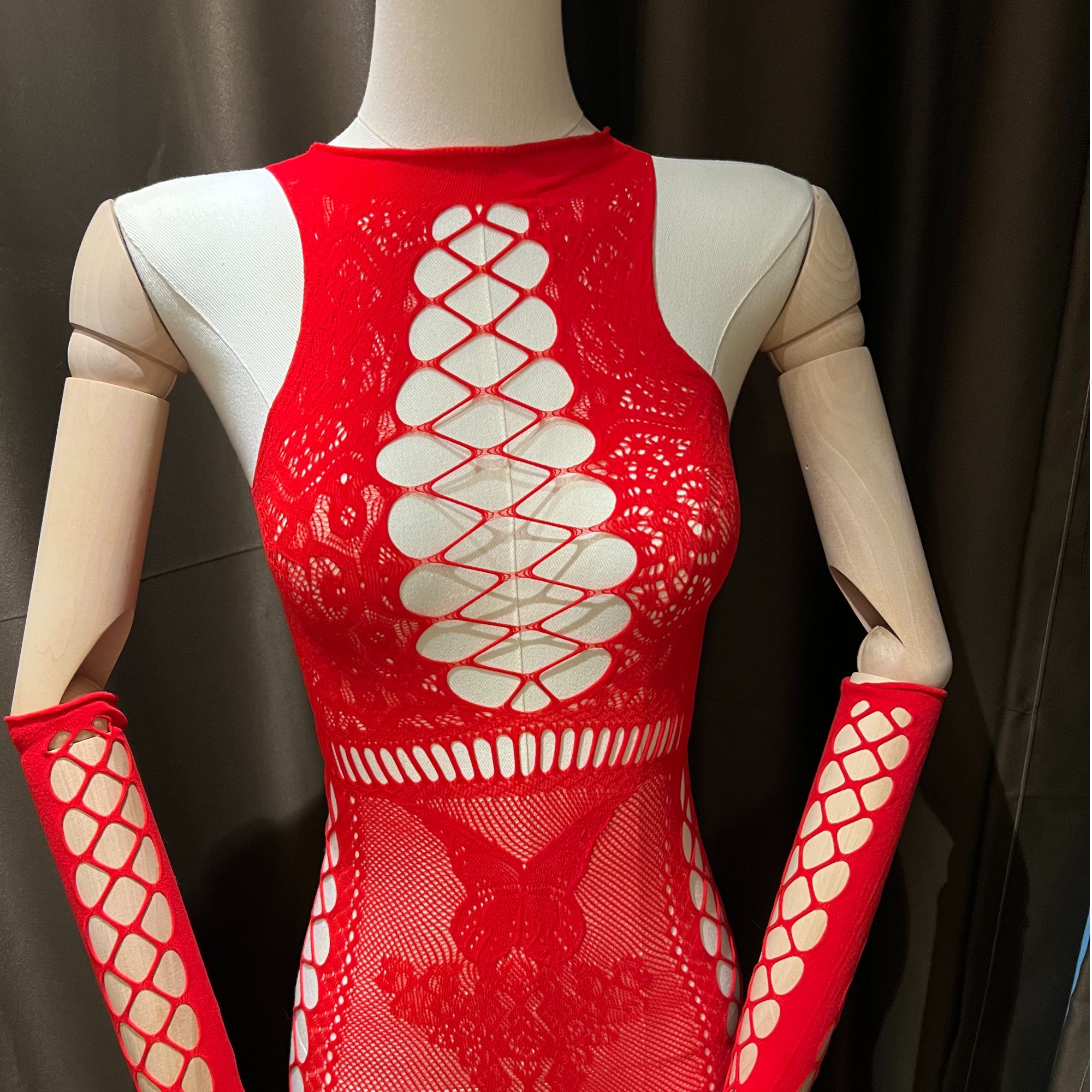 甜心家80-160斤 带手套紫红黑白色丝丝套装睡衣家居服5049