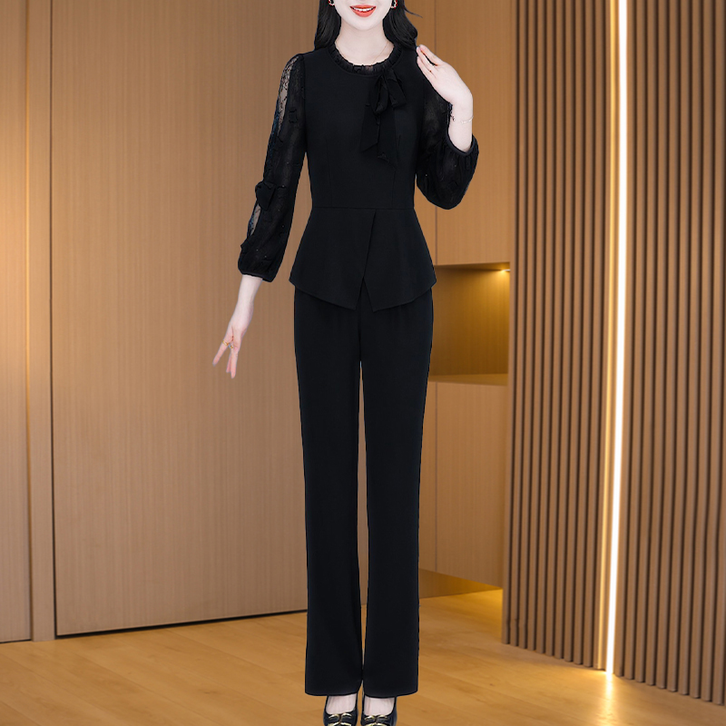 【上衣+裤子】24543优雅新款气质时尚大气减龄收腰显瘦套裤M-4XL