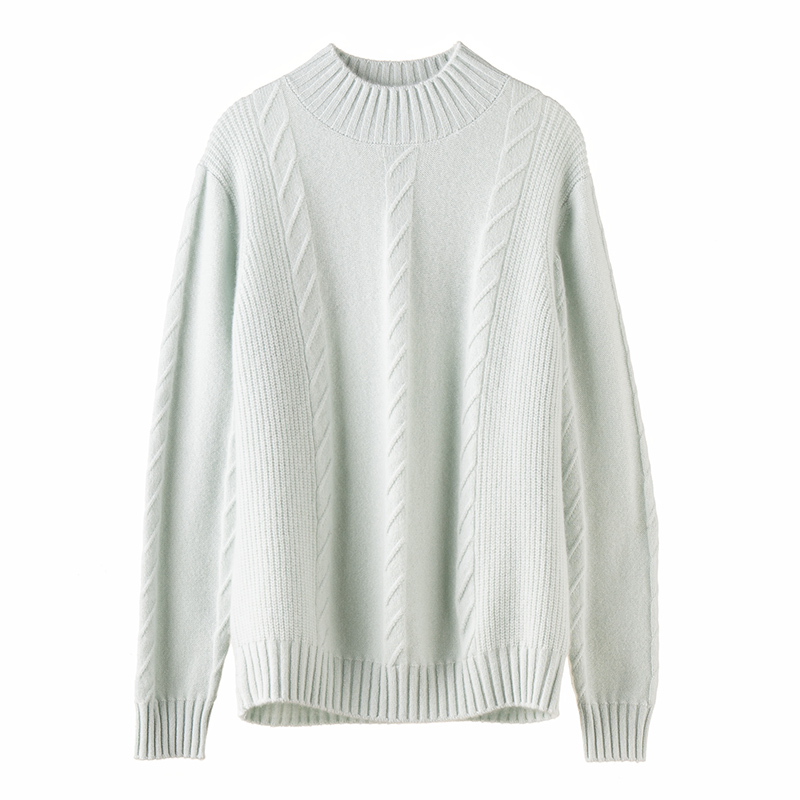 加厚羊绒女重工提花3条麻花666